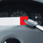 Quick lock sleutellabels met rode clip. teslin label