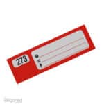 ID genummerde sleutellabels 4-delige set. strookje met nummer voor de klant rood
