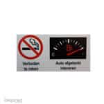 Vinylsticker verboden te roken auto afgetankt retour