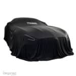 Revealcover zwart met logo afleverdoek onthullingshoes
