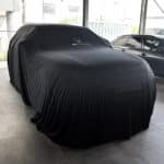 onthullingsdoek zwart met logo, afleverdoek, onthullingshoes, revealcover