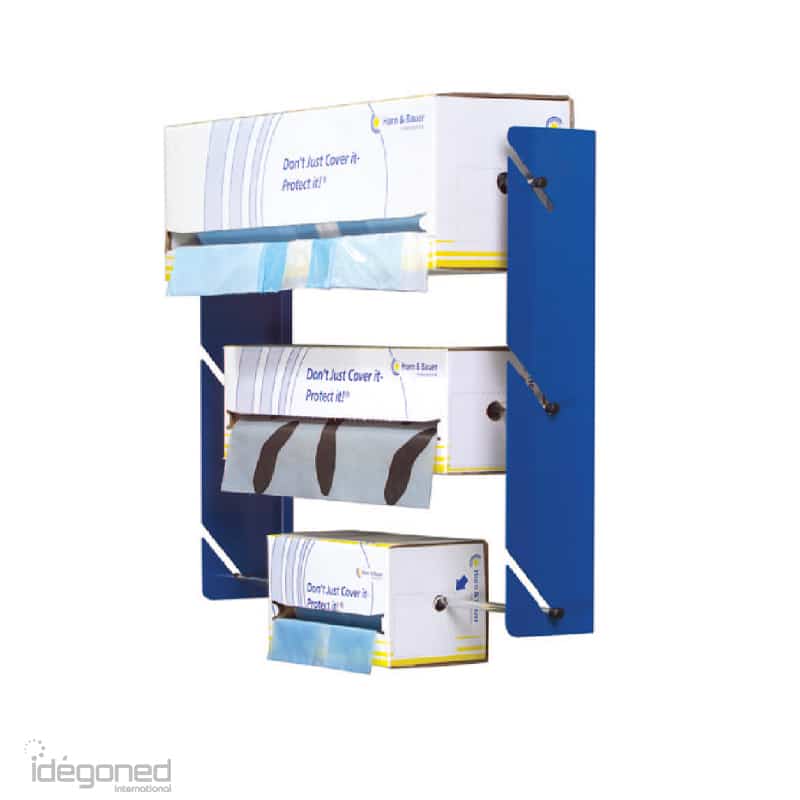 1800138015 Wandhouder 3 spenderboxen gevuld Idegoned Wandhouder interieurbescherming 3 spenderboxen