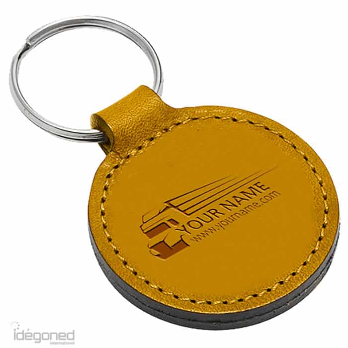 Ronde sleutelhanger Okergeel 091PO2009
