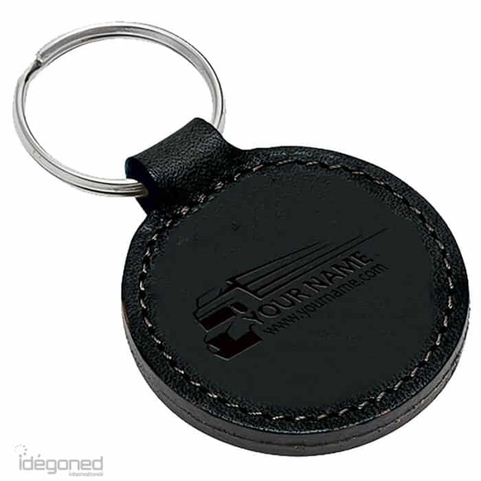 Ronde sleutelhanger zwart PO2009