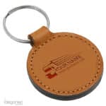 Ronde sleutelhanger cognac PO2009