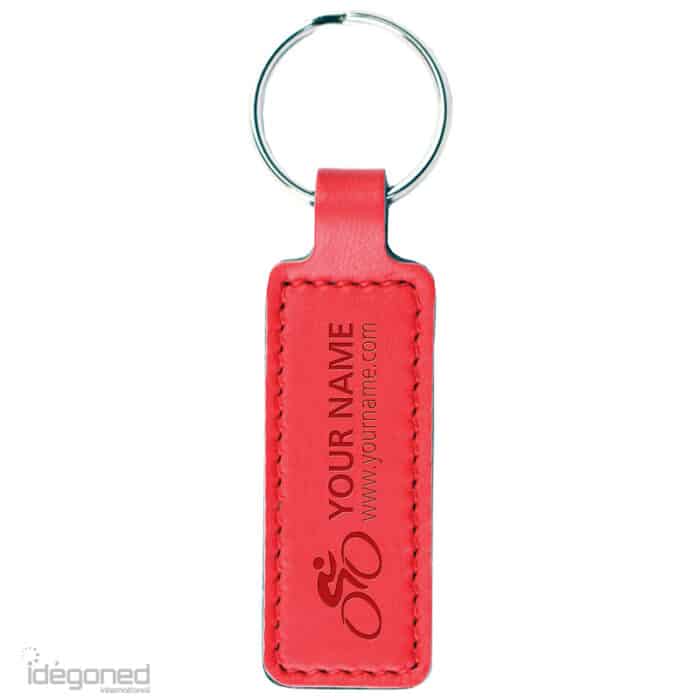 Sleutelhanger PO2052 rood rechthoek