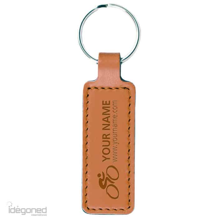 Sleutelhanger PO2052 cognac rechthoek