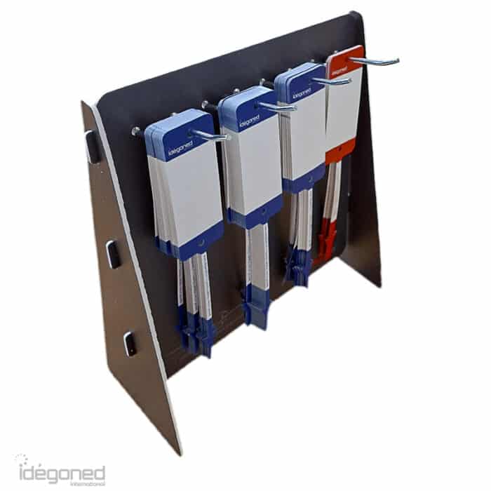 sleutellabeldisplay met haken voor polyart sleutellabels en kunststof sleutellabels