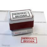 Stempel met rode inkt, brother stempel