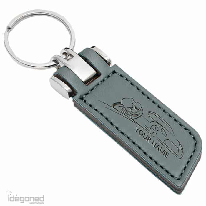 Sleutelhanger P02694 grijs kunstleer Idegoned