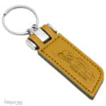Sleutelhanger P02694 okergeel kunstleer Idegoned