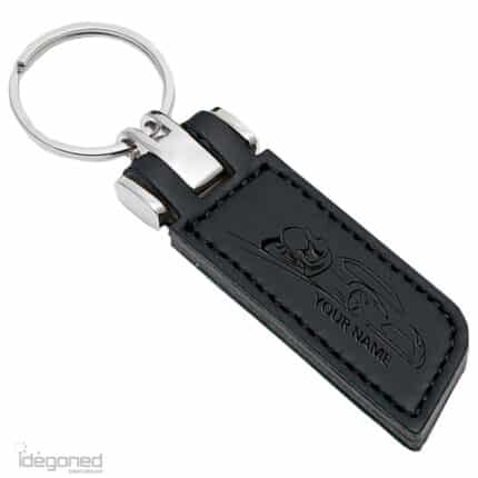 Sleutelhanger P02694 zwart kunstleer Idegoned