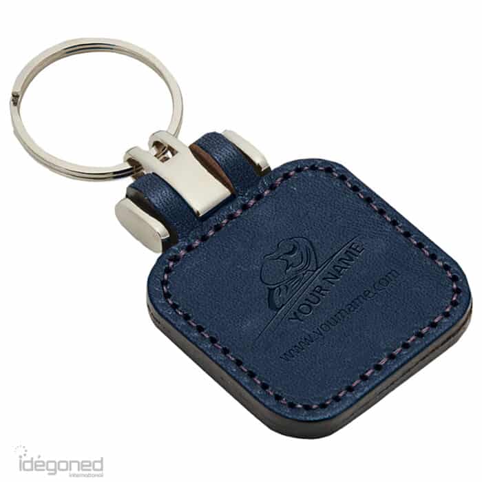 Sleutelhanger P02743 blauw leer Idegoned