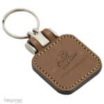 Sleutelhanger P02743 cognac bruin kunstleer Idegoned