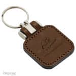 Sleutelhanger P02743 donkerbruin leer Idegoned