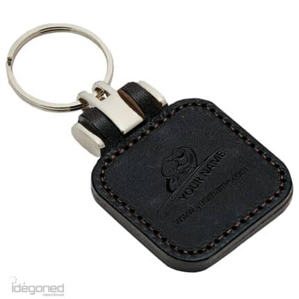 Sleutelhanger P02743 zwart kunstleer Idegoned