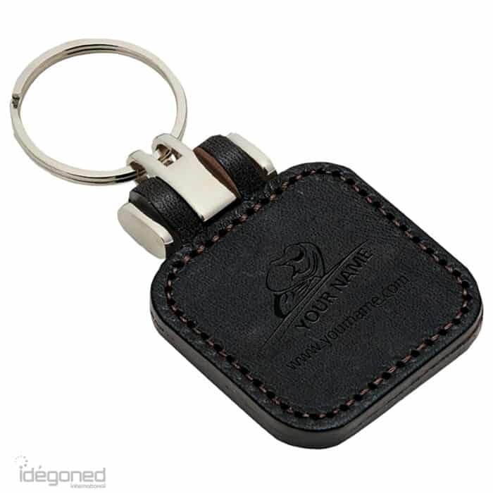 Sleutelhanger P02743 zwart kunstleer Idegoned