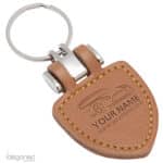 Sleutelhanger P02778 lichtbruin cognac leer Idegoned