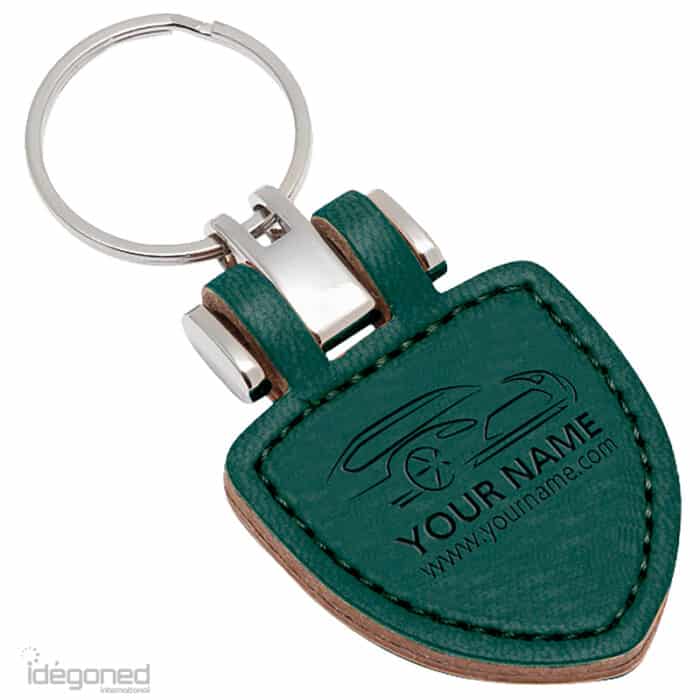 Sleutelhanger P02778 groen kunstleer Idegoned
