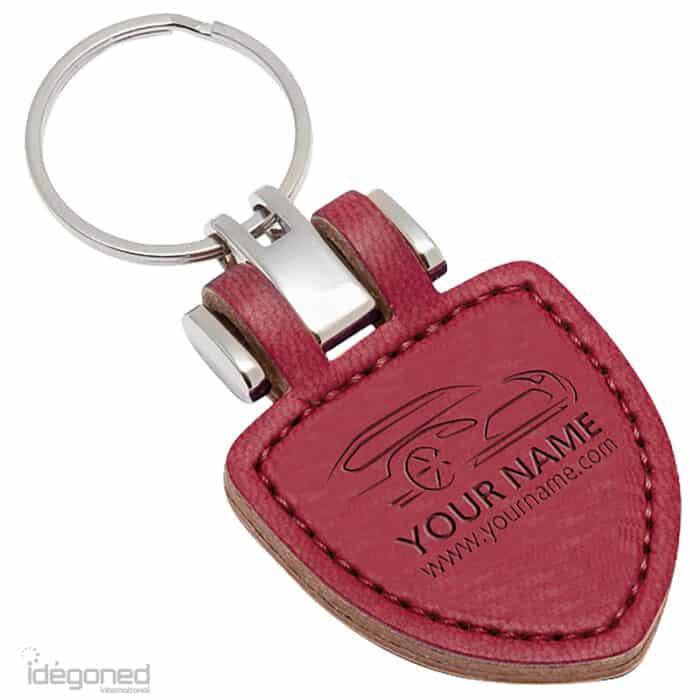 Sleutelhanger P02778 rood kunstleer Idegoned