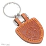 Sleutelhanger P02778 lichtbruin cognac kunstleer Idegoned