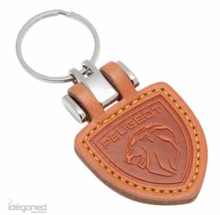 Sleutelhanger P02778 lichtbruin cognac kunstleer Idegoned