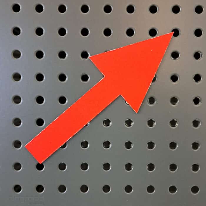 Magneet pijl rood