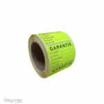 Garantie sticker fluor geel