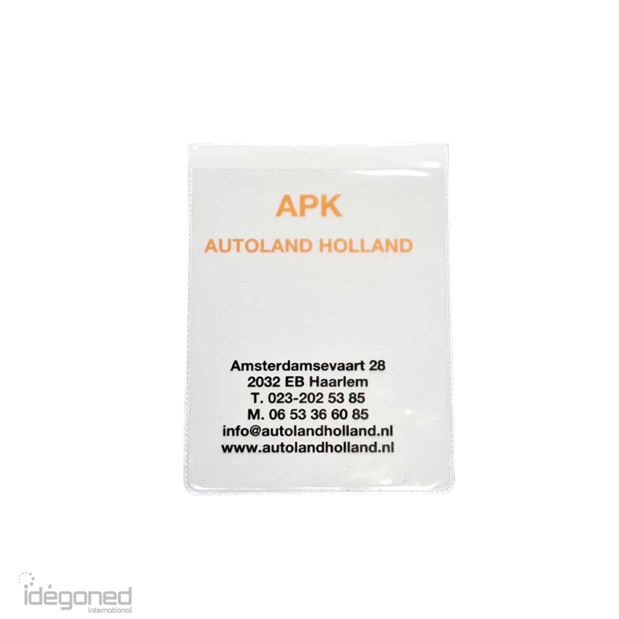 90KE1101B A6 Transparant U hoesje met opdruk Idegoned Transparant U hoesje met logo bedrukt mapje A6