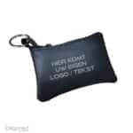 1042 zwart Lederen sleuteltasje met blinddruk