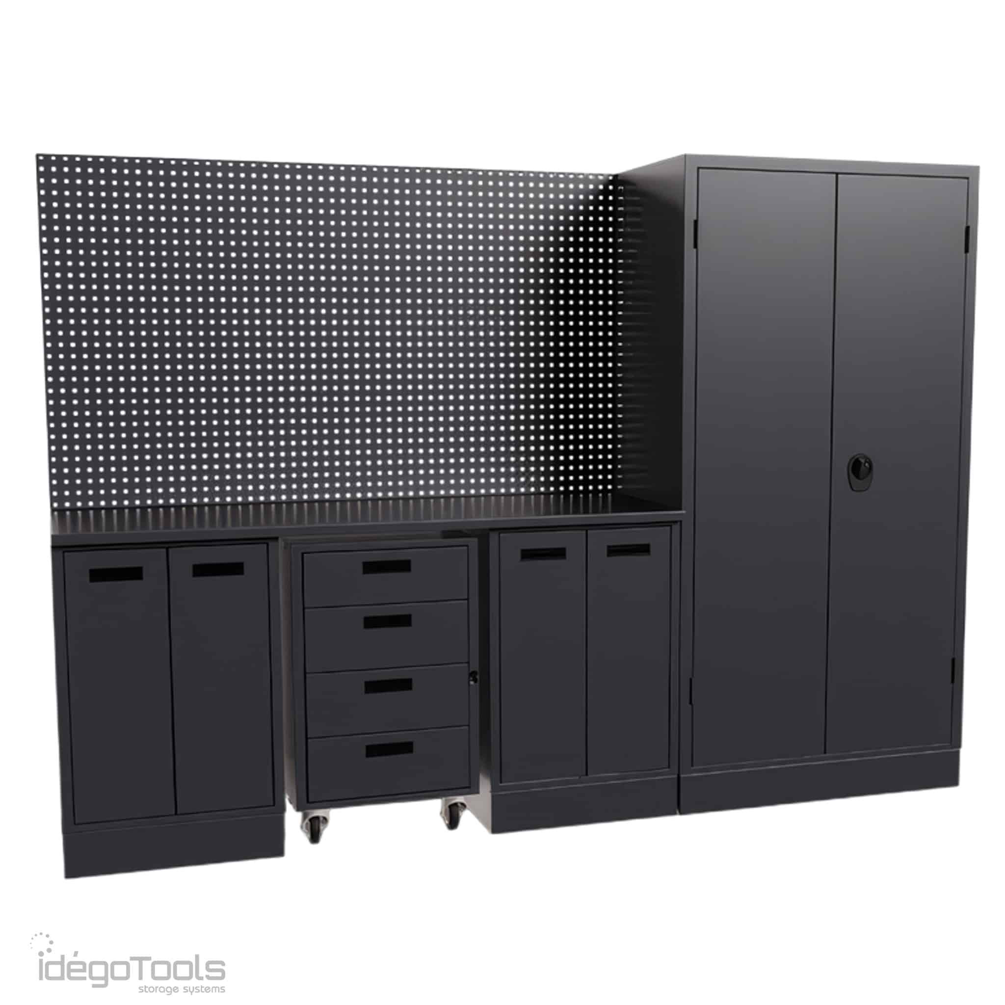 Blika Kastenwand werkplaats XL IdegoTools Kastenwand werkplaats zwart