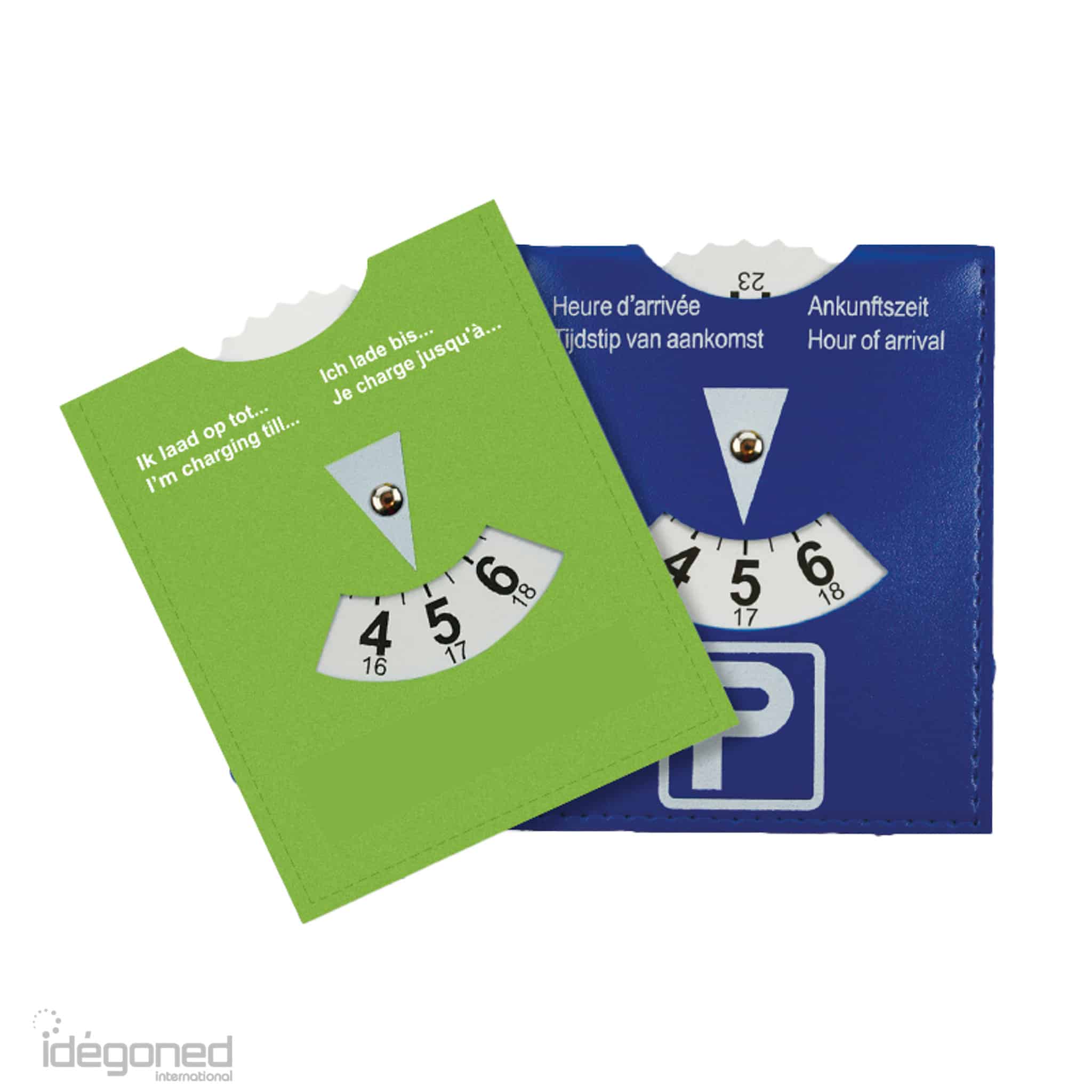 Idegoned 1111 parkeerschijf elektrische auto Parkeerschijf voor elektrische auto's met groene en blauwe kant.