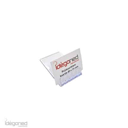 Prijskaartklem transparant 40 mm breed voorzien van kaartje